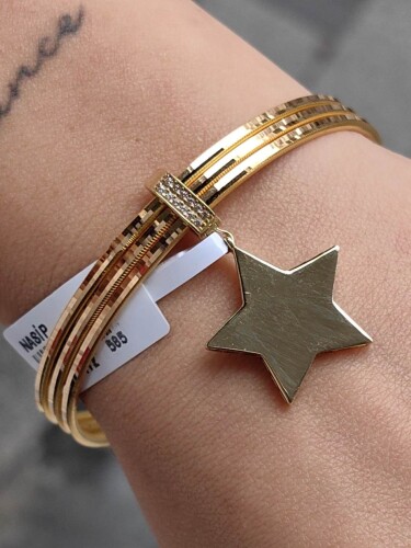 14 AYAR AJDA BİLEZİK CHARM DÜZ YILDIZ MODEL KLU00172 - Görsel 2