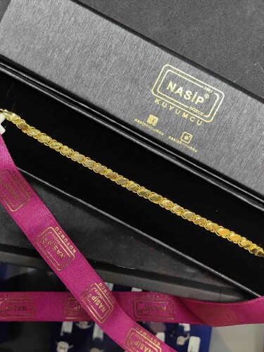 14 AYAR PUL ZİNCİR ARPA MODEL ALTIN BİLEKLİK XKNY02130 - Görsel 5