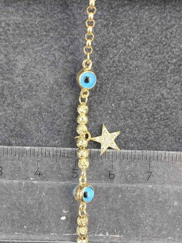 8 AYAR NAZAR BONCUKLU FİGÜR DETAYLI ALTIN BİLEKLİK - Görsel 3