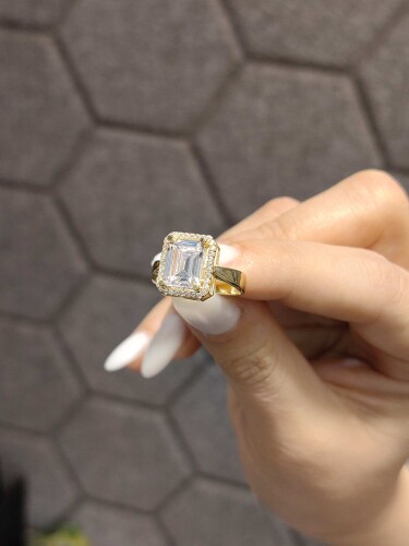 14 AYAR ÖZEL TASARIM BAGET ALTIN YÜZÜK - Görsel 3