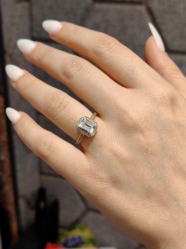 14 AYAR ZARİF BAGET ALTIN YÜZÜK - Görsel 2