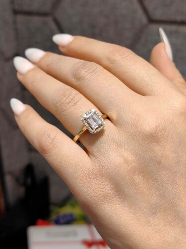 14 AYAR BAGET ALTIN YÜZÜK - Görsel 2