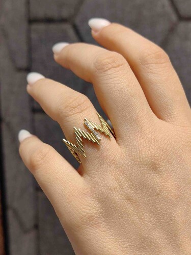 14 AYAR ÖZEL TASARIM ZİGZAG FANTAZİ YÜZÜK - Görsel 2