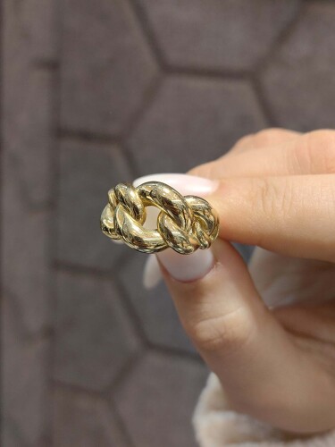 14 AYAR ZİNCİR MODEL FANTAZİ ALTIN YÜZÜK - Görsel 3