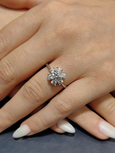 14 AYAR ÇİÇEK TASARIM FANTAZİ ALTIN YÜZÜK - Görsel 2