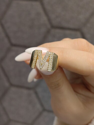 14 AYAR ÖZEL TASARIM HARF FANTAZİ YÜZÜK - Görsel 2