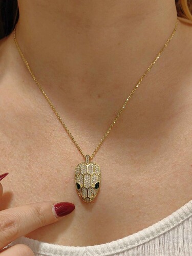 YILAN MODEL MODEL ALTIN KOLYE 14 AYAR - Görsel 3