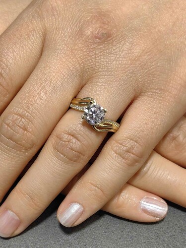 14 AYAR EŞSİZ TASARIM NADİDE TEKTAŞ ALTIN YÜZÜK - Görsel 2