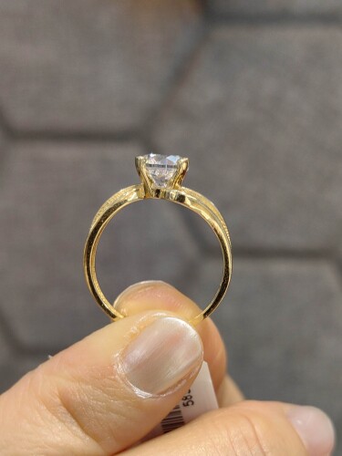 14 AYAR EŞSİZ TASARIM NADİDE TEKTAŞ ALTIN YÜZÜK - Görsel 4