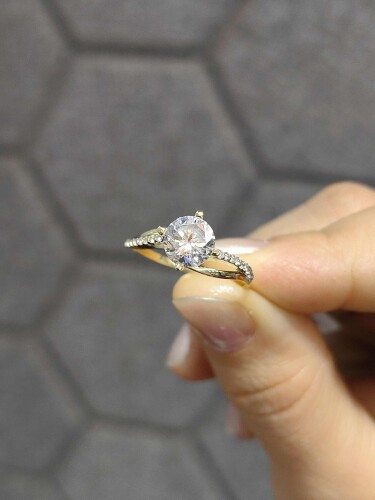 14 AYAR BENZERSİZ TASARIM TEKTAŞ ALTIN YÜZÜK - Görsel 3