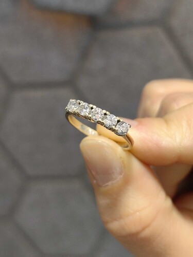 14 AYAR MİNİMAL BEŞTAŞ ALTIN YÜZÜK - Görsel 3