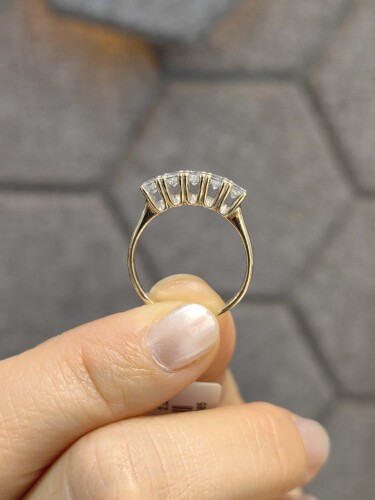 14 AYAR MİNİMAL BEŞTAŞ ALTIN YÜZÜK - Görsel 4