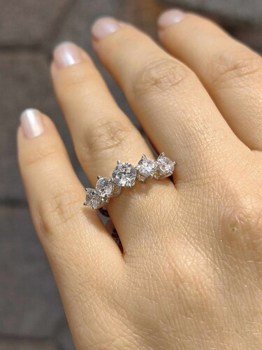 14 AYAR BEYAZ ALTIN BEŞTAŞ ALTIN YÜZÜK - Görsel 2