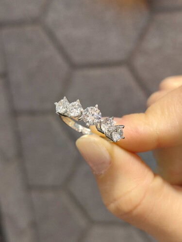 14 AYAR BEYAZ ALTIN BEŞTAŞ ALTIN YÜZÜK - Görsel 3