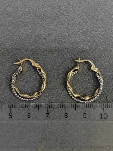 14 AYAR DALGALI DORİKA ALTIN KÜPE - Görsel 4