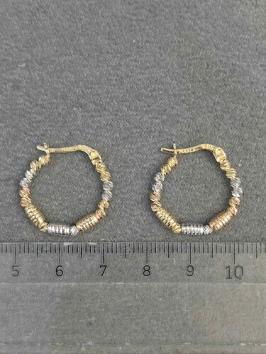 14 AYAR DÜĞÜM DORİKA ALTIN KÜPE - Görsel 3