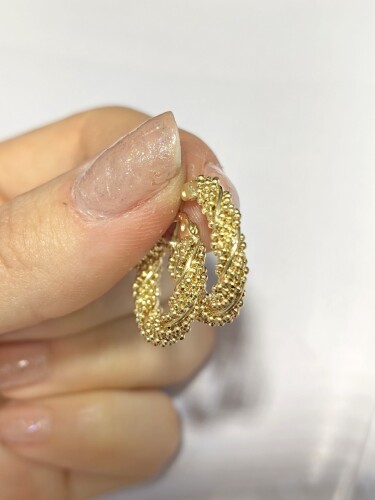 14 AYAR SARMA TOP DORİKA ALTIN KÜPE - Görsel 2