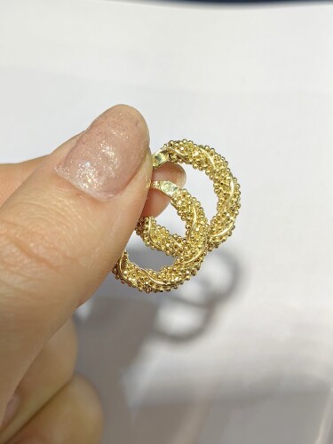 14 AYAR SARMA TOP DORİKA ALTIN KÜPE - Görsel 3