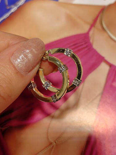 14 AYAR RÜYA MODEL HALKA ALTIN KÜPE - Görsel 3