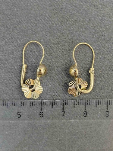 14 AYAR PAPATYA SALLANTILI HALKA ALTIN KÜPE - Görsel 3