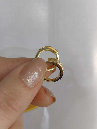 14 AYAR FANTAZİ ALTIN KÜPE - Görsel 3