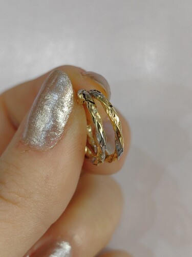 14 AYAR SARMAŞIK HALKA ALTIN KÜPE - Görsel 2