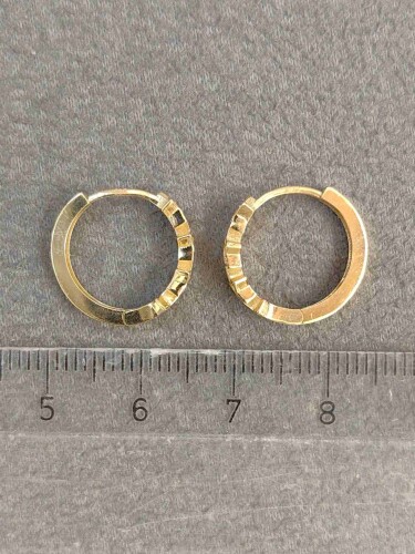 14 AYAR YILDIZ TASARIM HALKA ALTIN KÜPE - Görsel 4