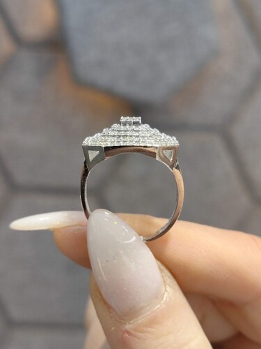 8 AYAR BEYAZ ALTIN MEGA BAGET ALTIN YÜZÜK - Görsel 3