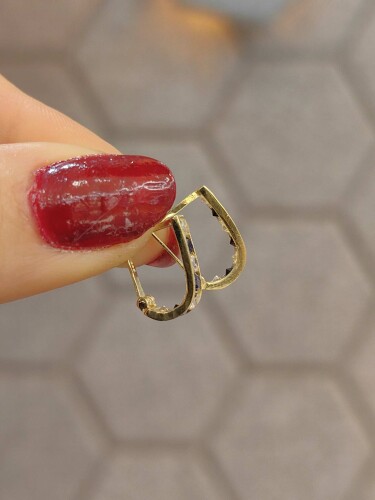 14 AYAR ÖZEL TASARIM TARZ J ALTIN BEBEK KÜPE - Görsel 3