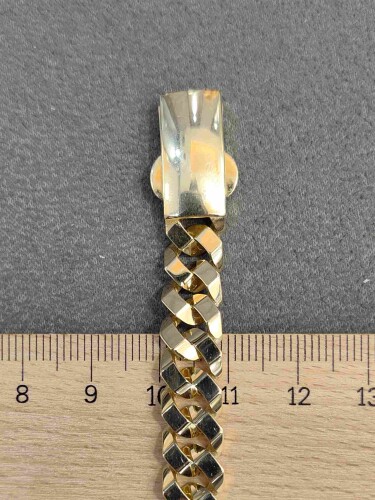 FİZYON İÇİ DOLU TOKA KİLİTLİ GURMET 14 AYAR ÖZEL TASARIM GURMET ZİNCİR ALTIN BİLEKLİK - Görsel 5