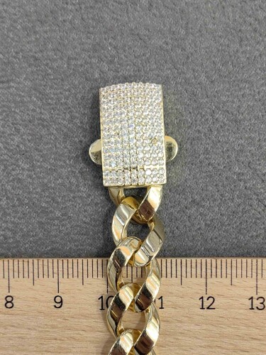 SERAMİK FİZYON TOKA KİLİTLİ 14 AYAR TAŞLI MODEL GURMET ZİNCİR ALTIN BİLEKLİK - Görsel 4