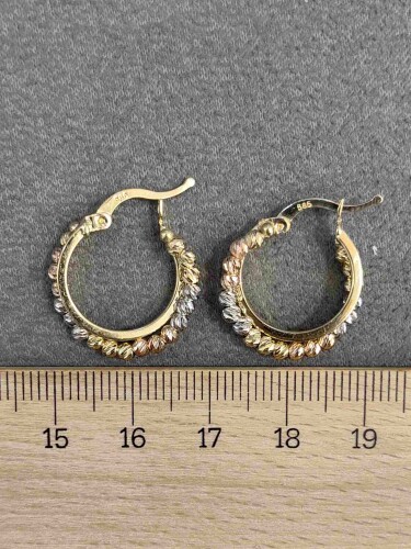 14 AYAR RENKLİ DORİKA HALKA ALTIN KÜPE - Görsel 4