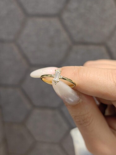 14 AYAR ÖZEL TASARIM MİNİMAL ALTIN YÜZÜK - Görsel 2