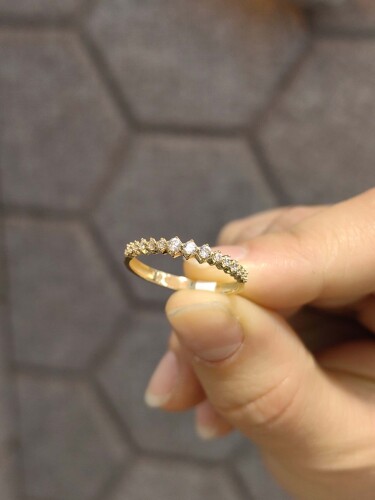 14 AYAR YARIM TUR MİNİMAL FANTAZİ YÜZÜK - Görsel 3