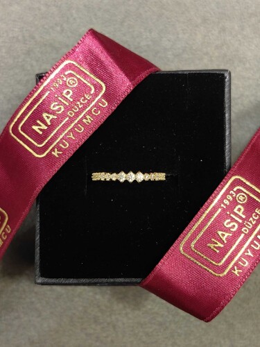 14 AYAR YARIM TUR MİNİMAL FANTAZİ YÜZÜK - Görsel 4