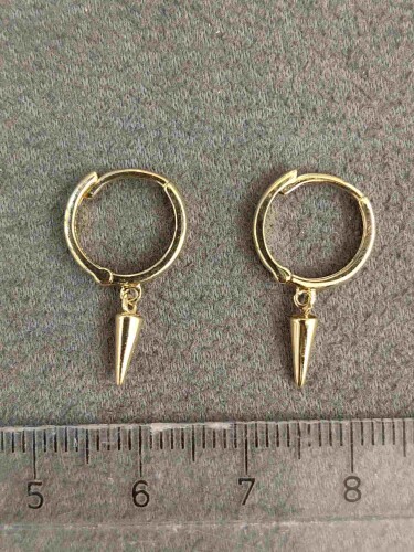 14 AYAR SALLANTILI ÇİVİ MODEL SHAKİRA ALTIN KÜPE - Görsel 5