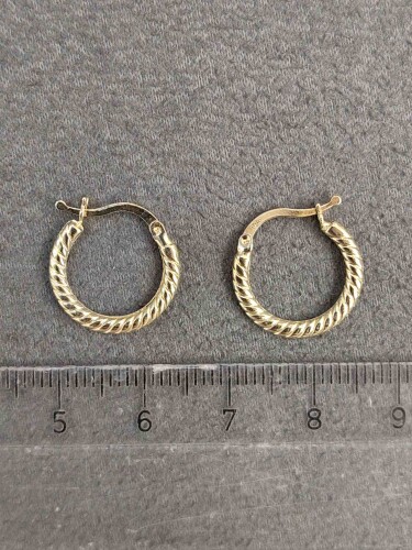 14 AYAR İSTİRİDYE HALKA ALTIN KÜPE - Görsel 4