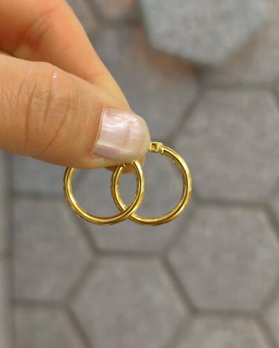 22 AYAR TWİNKLE HALKA ALTIN KÜPE - Görsel 2