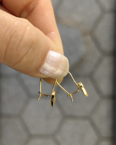 14 AYAR BEREKETLİ KALP MENGEÇLİ ALTIN KÜPE - Görsel 2