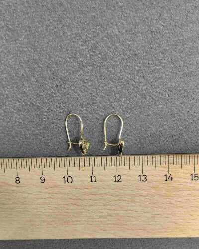 14 AYAR BEREKETLİ KALP MENGEÇLİ ALTIN KÜPE - Görsel 3