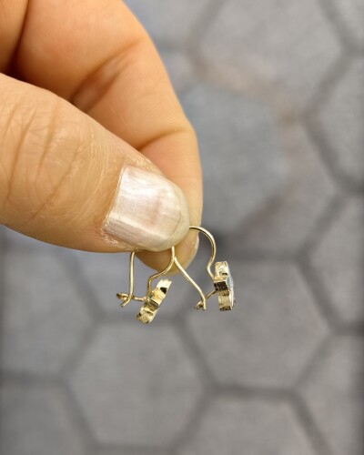 14 AYAR RENK FIRILDAĞI MENGEÇLİ ALTIN KÜPE - Görsel 2