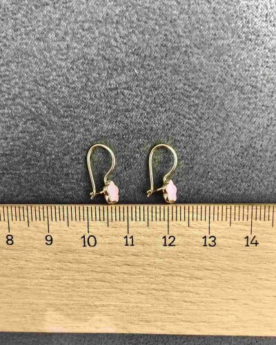 14 AYAR ŞEKER ÇİÇEK MENGEÇLİ ALTIN KÜPE - Görsel 3