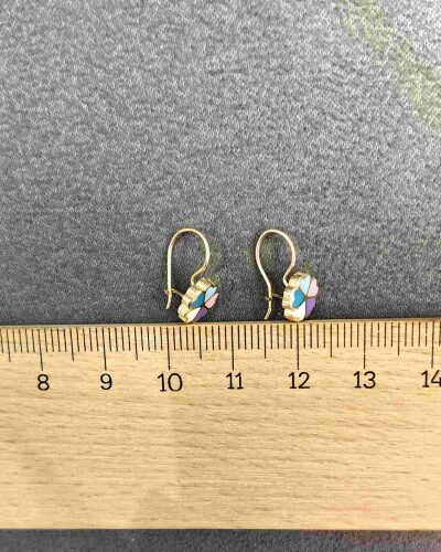 14 AYAR ŞANS KALPLERİ MENGEÇLİ ALTIN KÜPE - Görsel 3