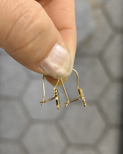 14 AYAR TOSPİK MENGEÇLİ ALTIN KÜPE - Görsel 2