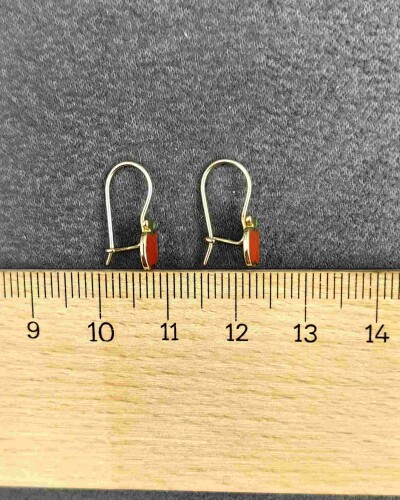 14 AYAR ELMA ŞEKERİ MENGEÇLİ ALTIN KÜPE - Görsel 3