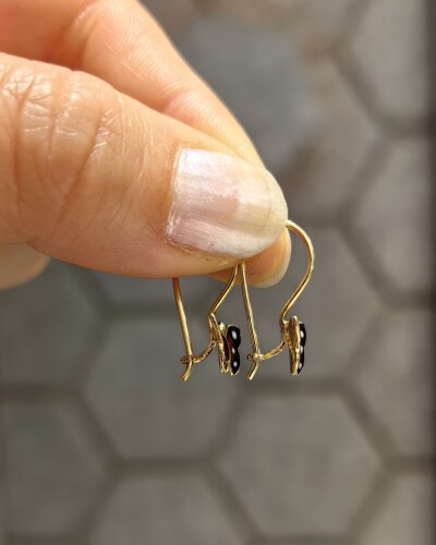 14 AYAR KRAL KELEBEK MENGEÇLİ ALTIN KÜPE - Görsel 2