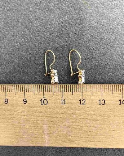 14 AYAR PAMUK AYICIK MENGEÇLİ ALTIN KÜPE - Görsel 3