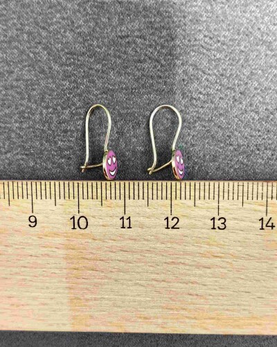 14 AYAR AŞIK EMOJİ MENGEÇLİ ALTIN KÜPE - Görsel 3