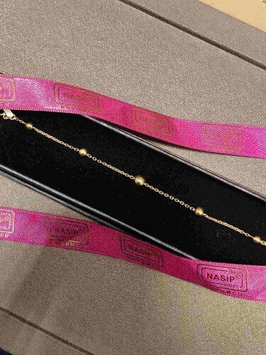 KALIN FORSE ZİNCİRLİ 5 TOPLU CİLALI 14 AYAR ALTIN TARZ BİLEKLİK - Görsel 3