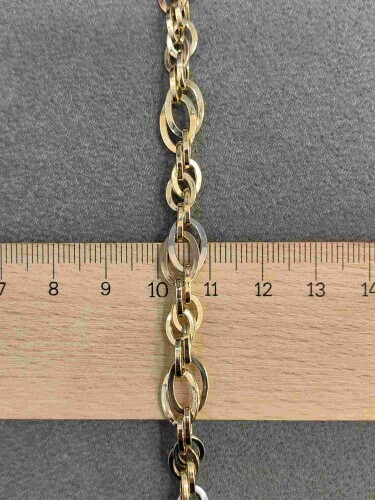 ÜÇ RENKLİ 14 AYAR ALTIN TARZ BİLEKLİK - Görsel 4